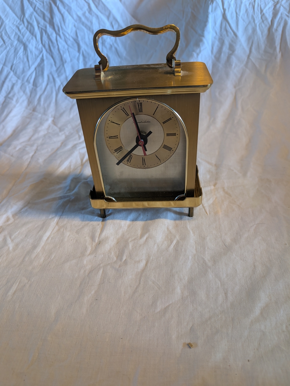 2/80$ Vintage Gold Brass Carriage Mantel Clock